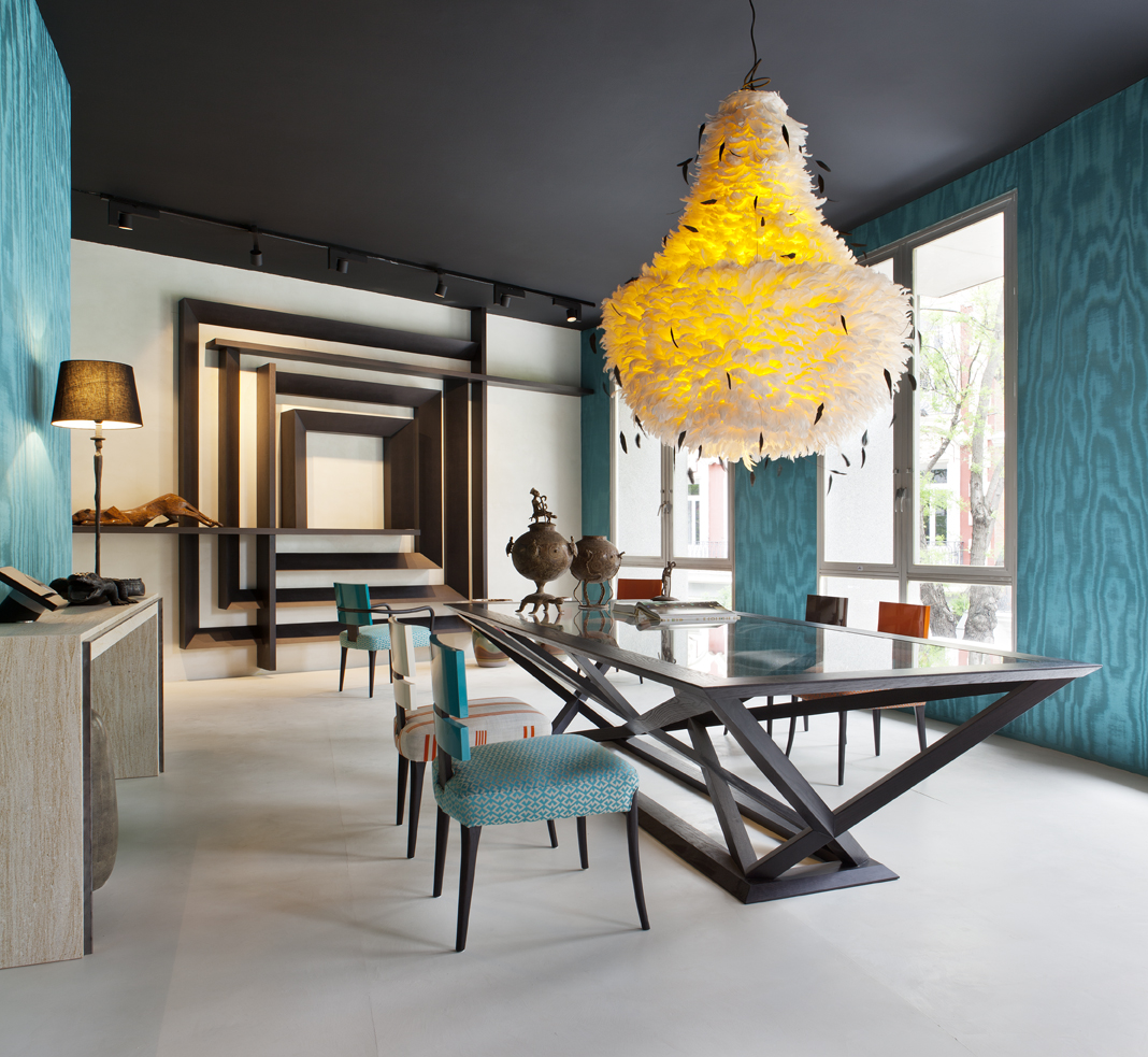 Comedor turquesa por Diego Rodríguez en Casa Decor 2013