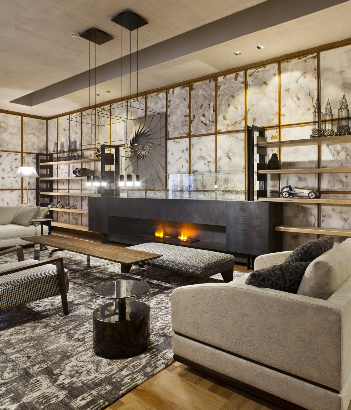 Salón con chimenea – “Fondos y texturas”