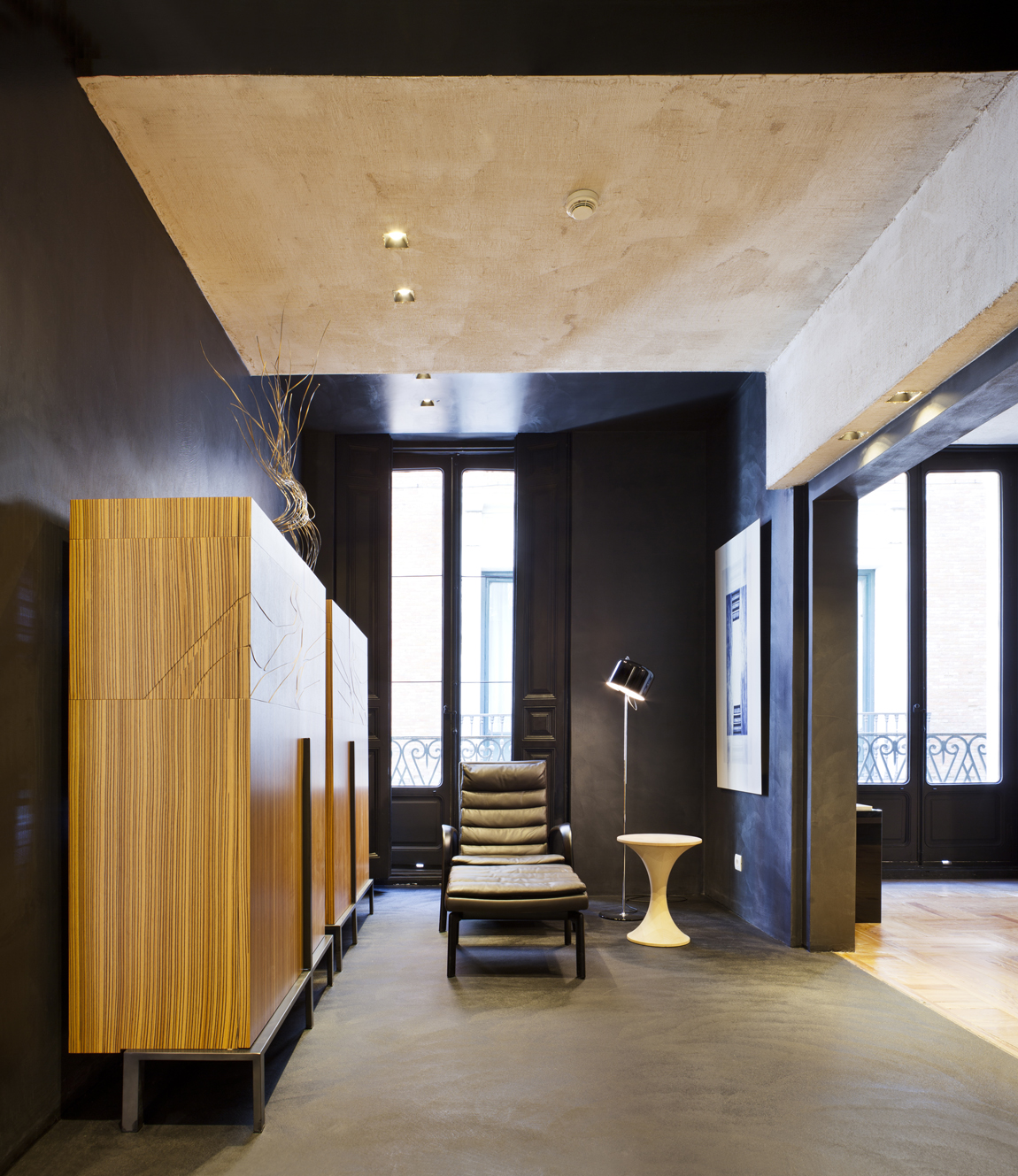 Diego Rodríguez, salón con chimenea, “Fondos y texturas”