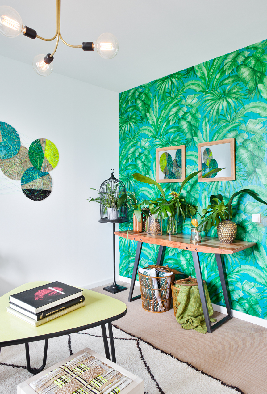 Salita de estilo tropical realizada por Nélida Cedrés en Casa Decor 2016