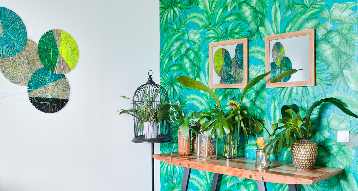 Salita de estilo tropical realizada por Nélida Cedrés en Casa Decor 2016