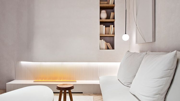 Salón minimalista inspirado en el Feng Shui