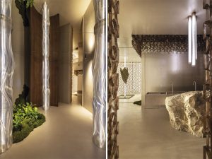 Diseño de interiores en Casa Decor inspirado en la neuroarquitectura, con elementos naturales y biofílicos que fomentan la relajación.