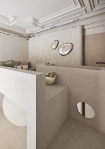 Dormitorio en altillo de loft moderno con diseño minimalista y tonos neutros en Casa Decor 2026